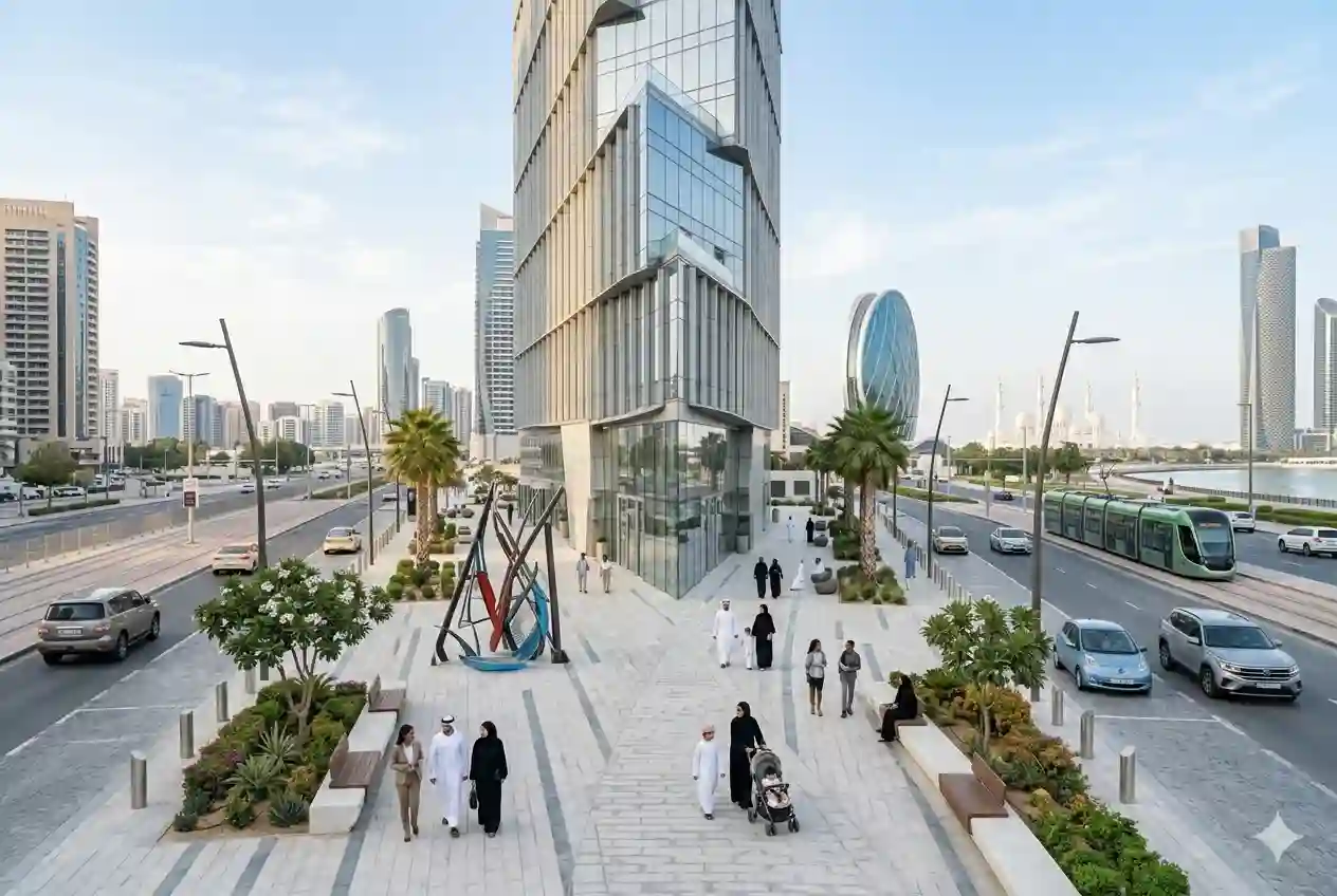 modern residential tower Al Durrah in UAE skyline