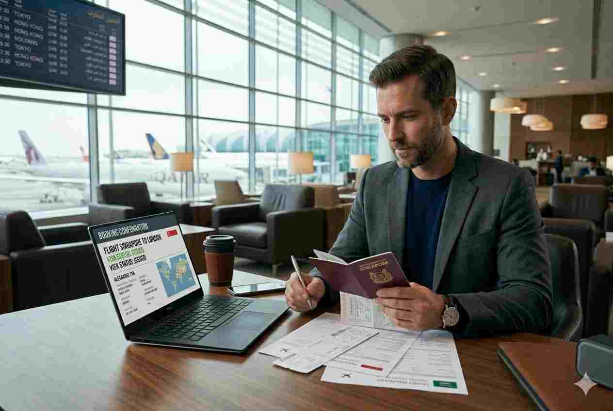 Traveler performing a UAE travel ban check before international travel