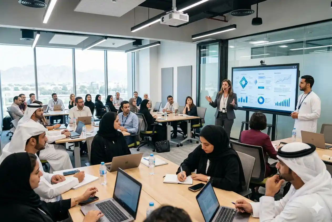 Students attending professional training courses at an Al Ain training center in UAE