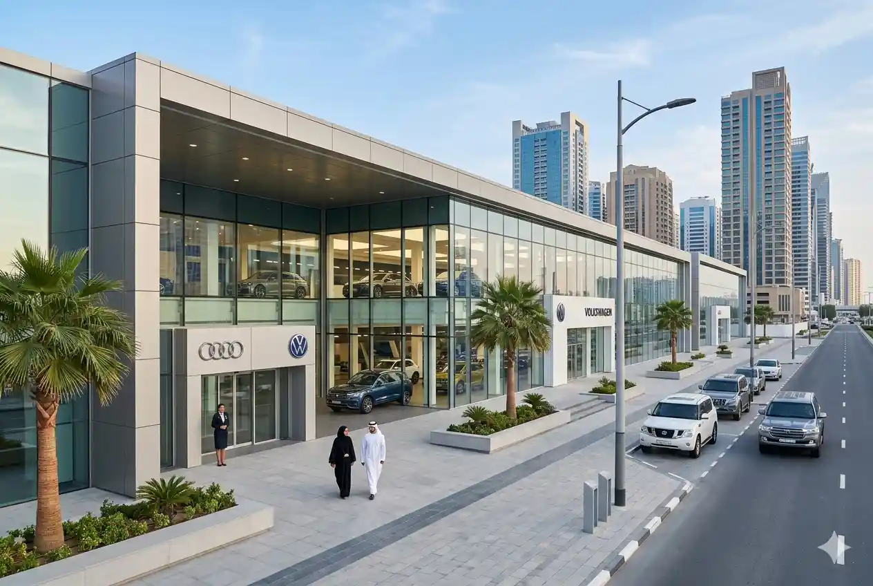 Modern automotive showroom presence in Sharjah UAE