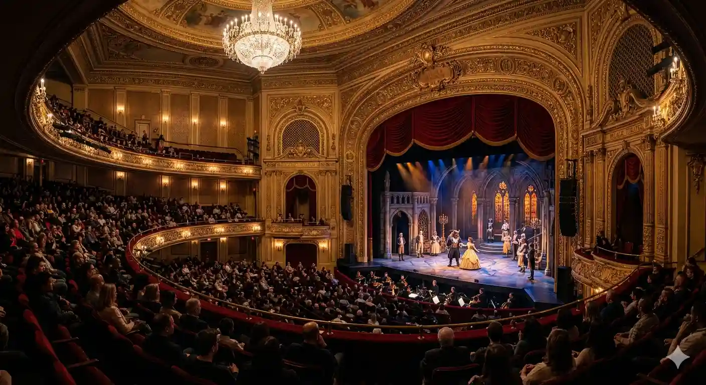Live stage musical performance of Beauty and the Beast in a Chicago theater