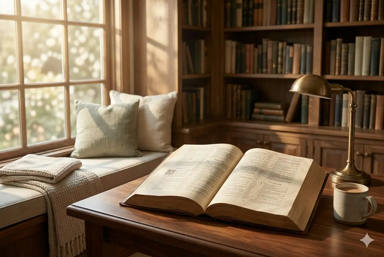 Open Bible representing the Beauty for Ashes scripture and themes of restoration