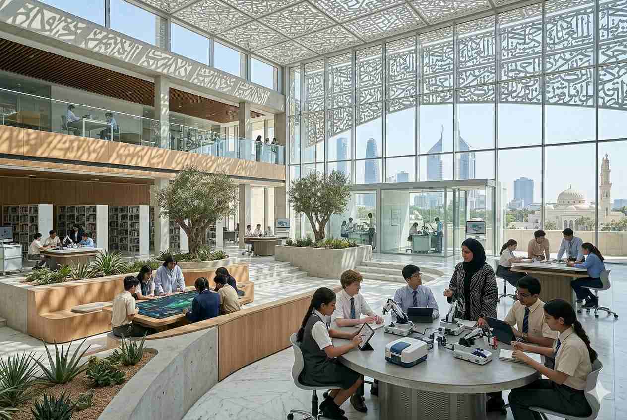 Students learning in a modern Bloom Education school environment in the UAE