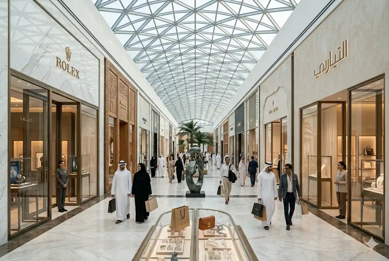 Luxury retail environment in Dubai representing premium lifestyle and trading businesses