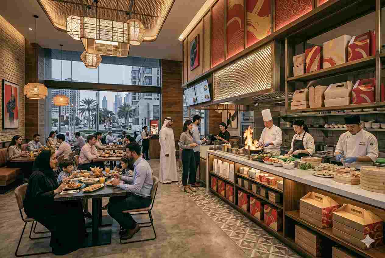 Modern Chinese restaurant and takeaway dining experience in the UAE