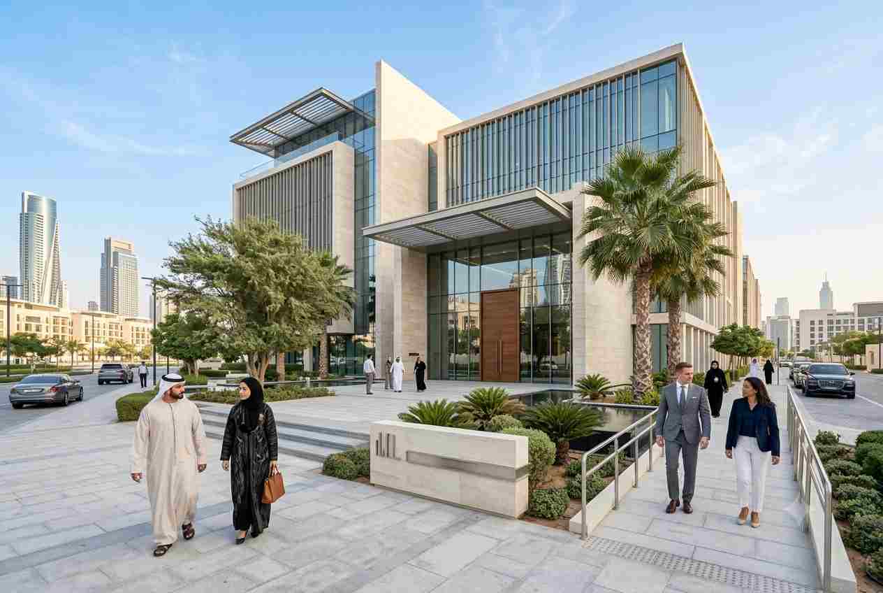 Modern government office responsible for land and real estate regulation in the UAE.
