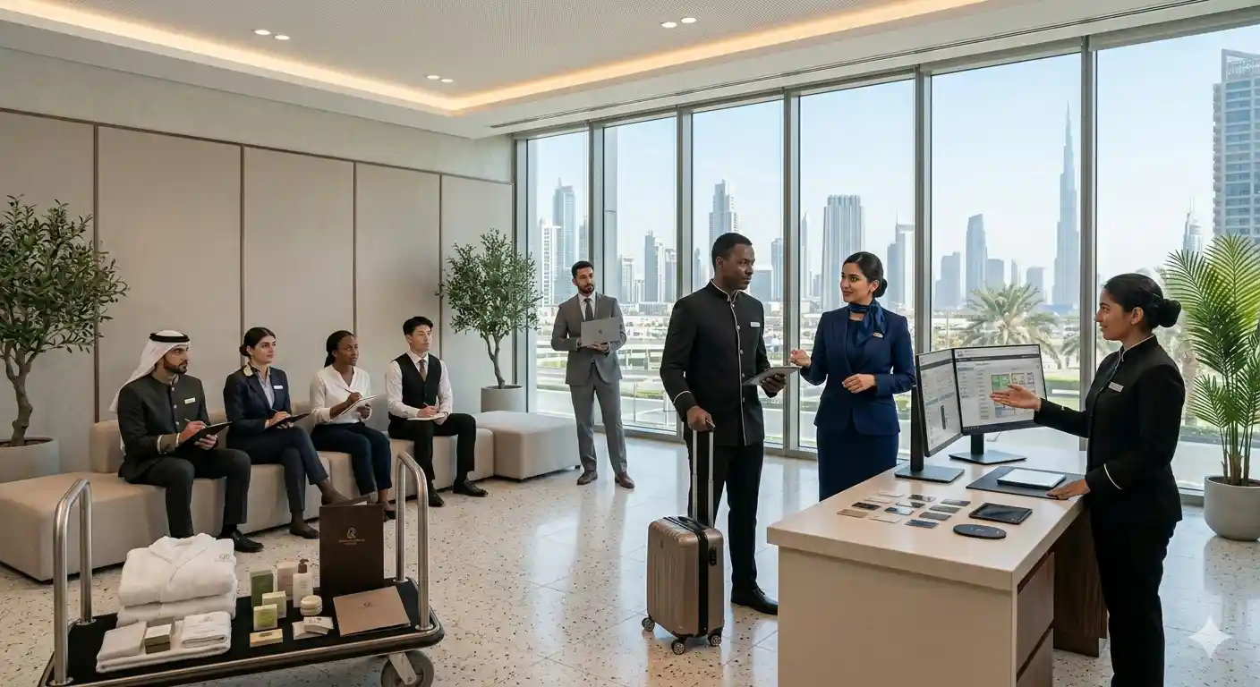 Hospitality staff attending Dubai Way training session