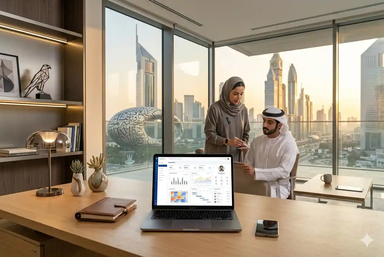 User accessing a secure enterprise web portal on a laptop