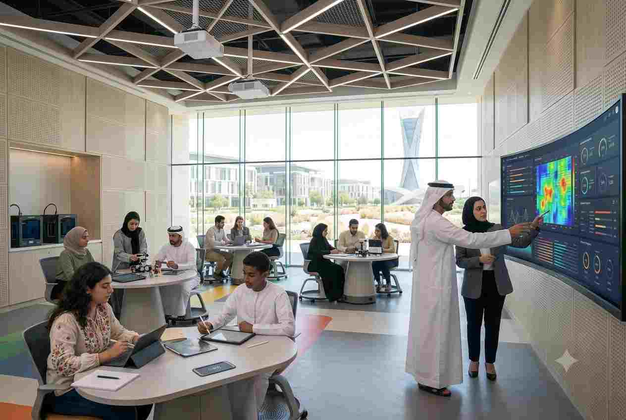 Teacher using evidence-based teaching methods in a modern classroom