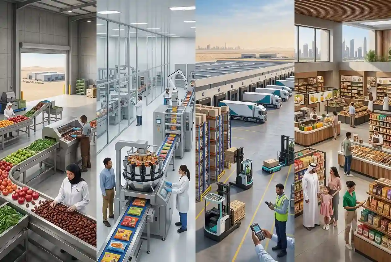 Food manufacturing, distribution, and retail operations supporting the Gulf food industry in the UAE