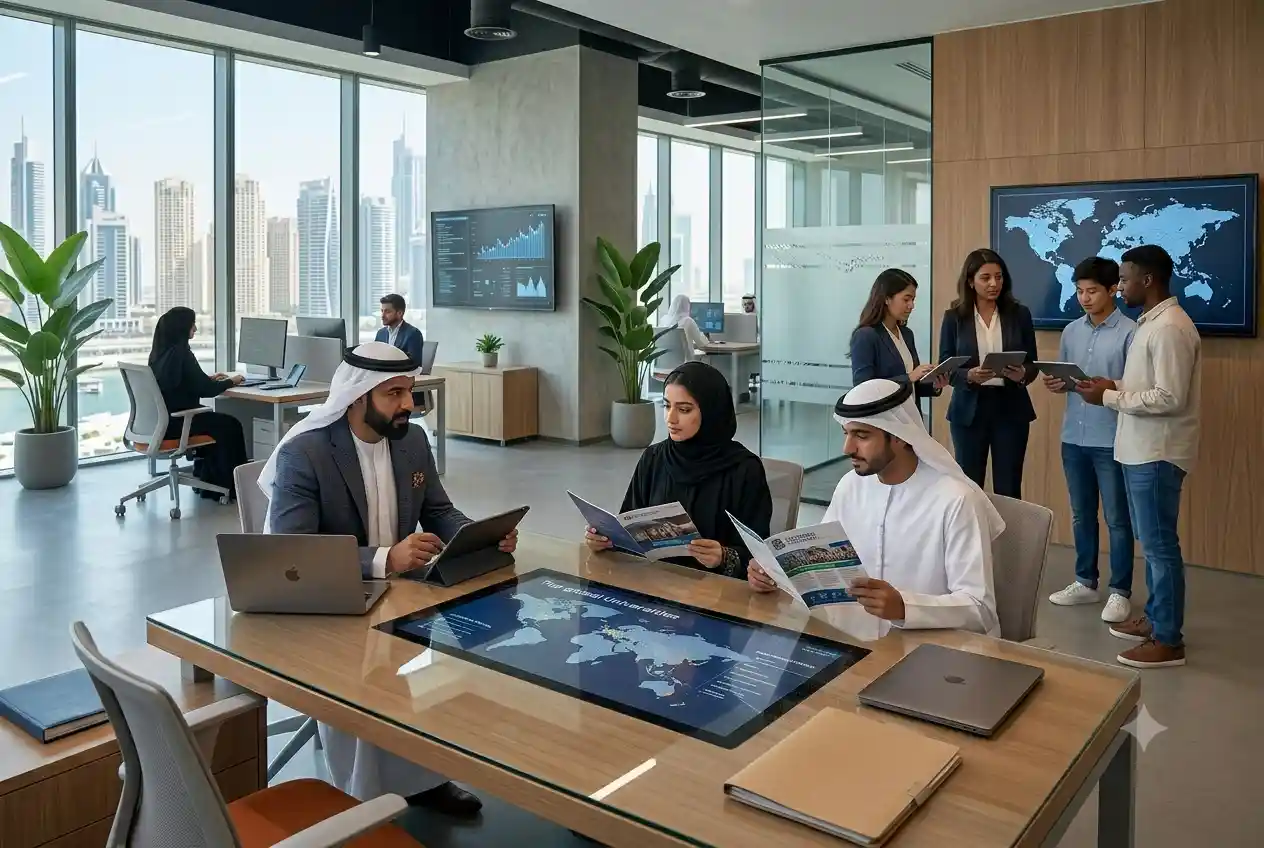 Students receiving academic guidance and education consulting support