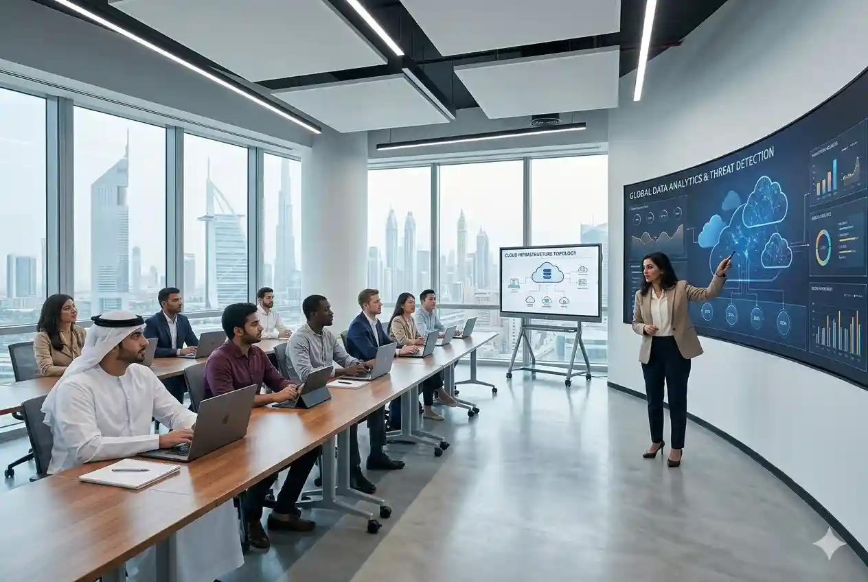 Students attending information technology courses in Dubai focused on modern digital skills