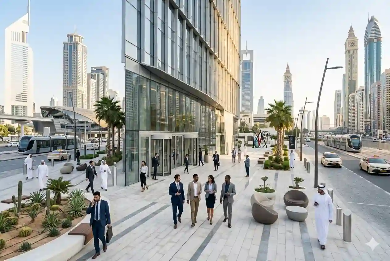 modern commercial office building of Sultan Real Estate in UAE