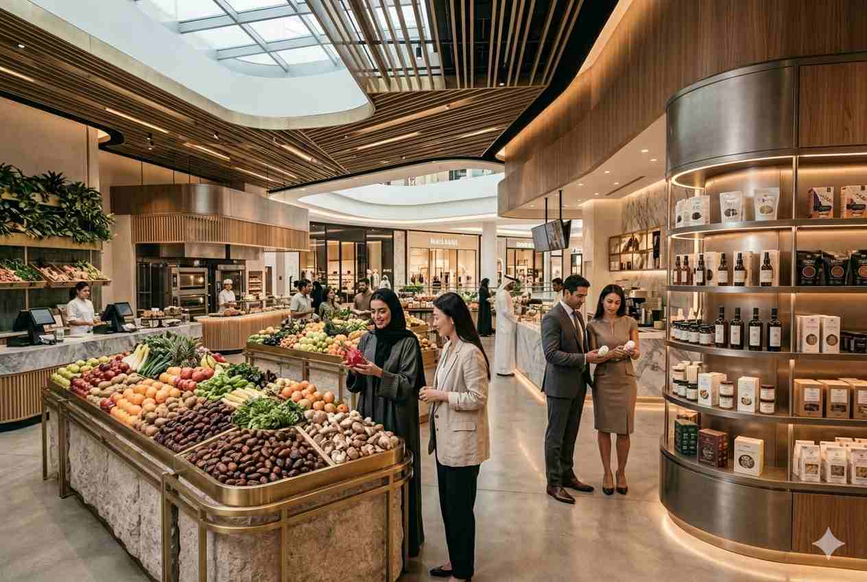 Modern healthy grocery store with organic and wellness-focused products in the UAE