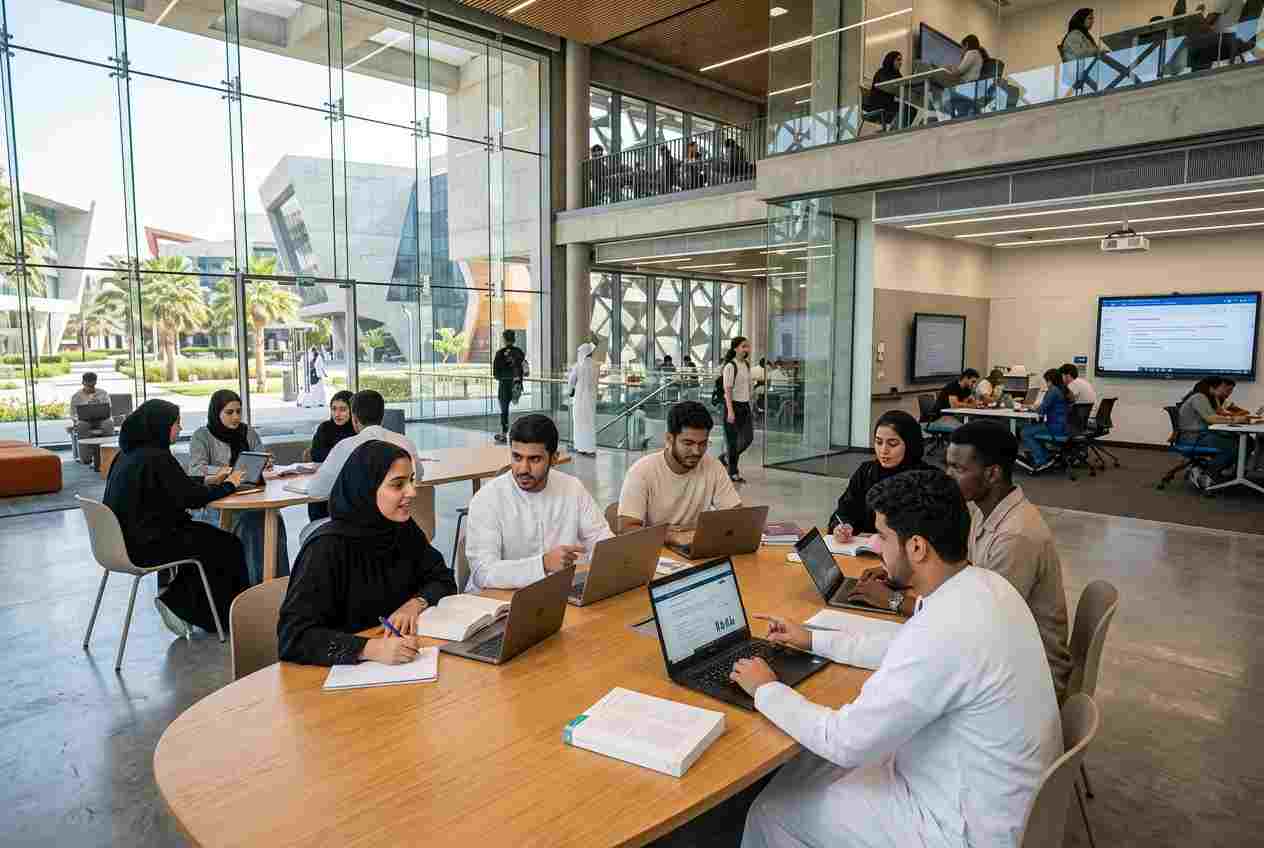 Students learning at a modern educational institute in the UAE