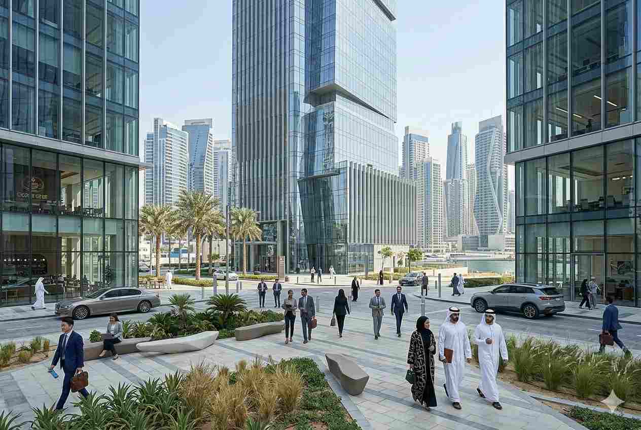 Modern commercial office tower in Business Bay Dubai