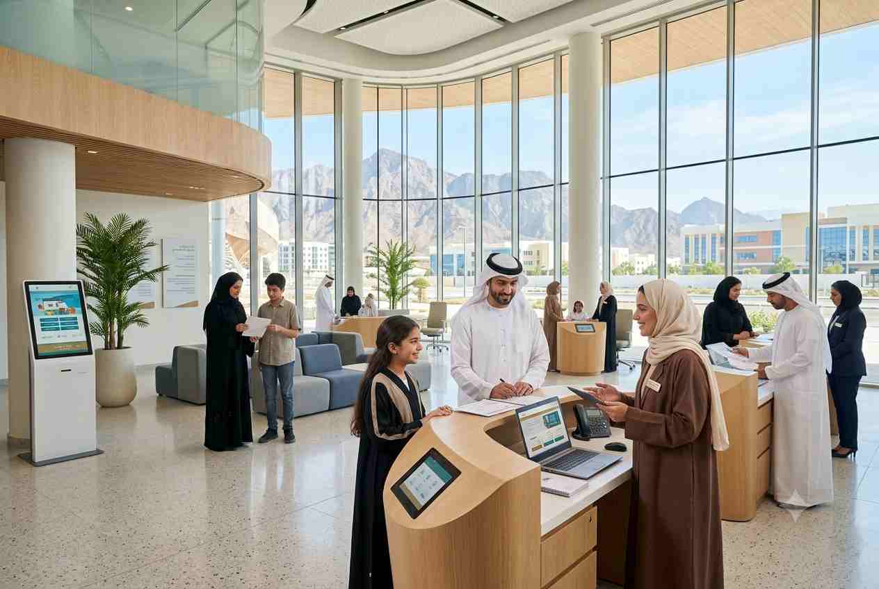 Students and parents receiving educational services in Ras Al Khaimah UAE