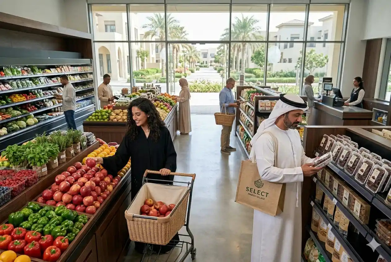 Shoppers visiting Select Market Arabian Village community retail store in the UAE