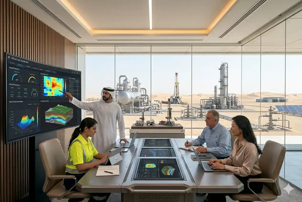 Modern oilfield technology infrastructure and industrial operations in the UAE