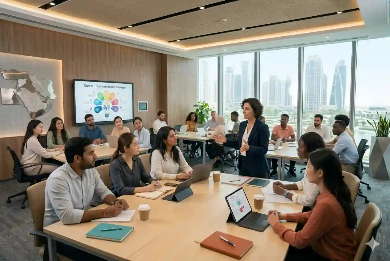 Students attending professional development courses at a training institute in the UAE