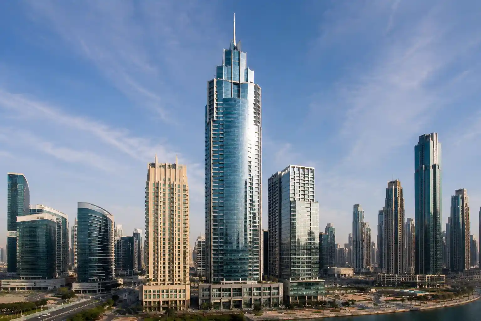 The Metropolis Tower commercial office building in Business Bay Dubai