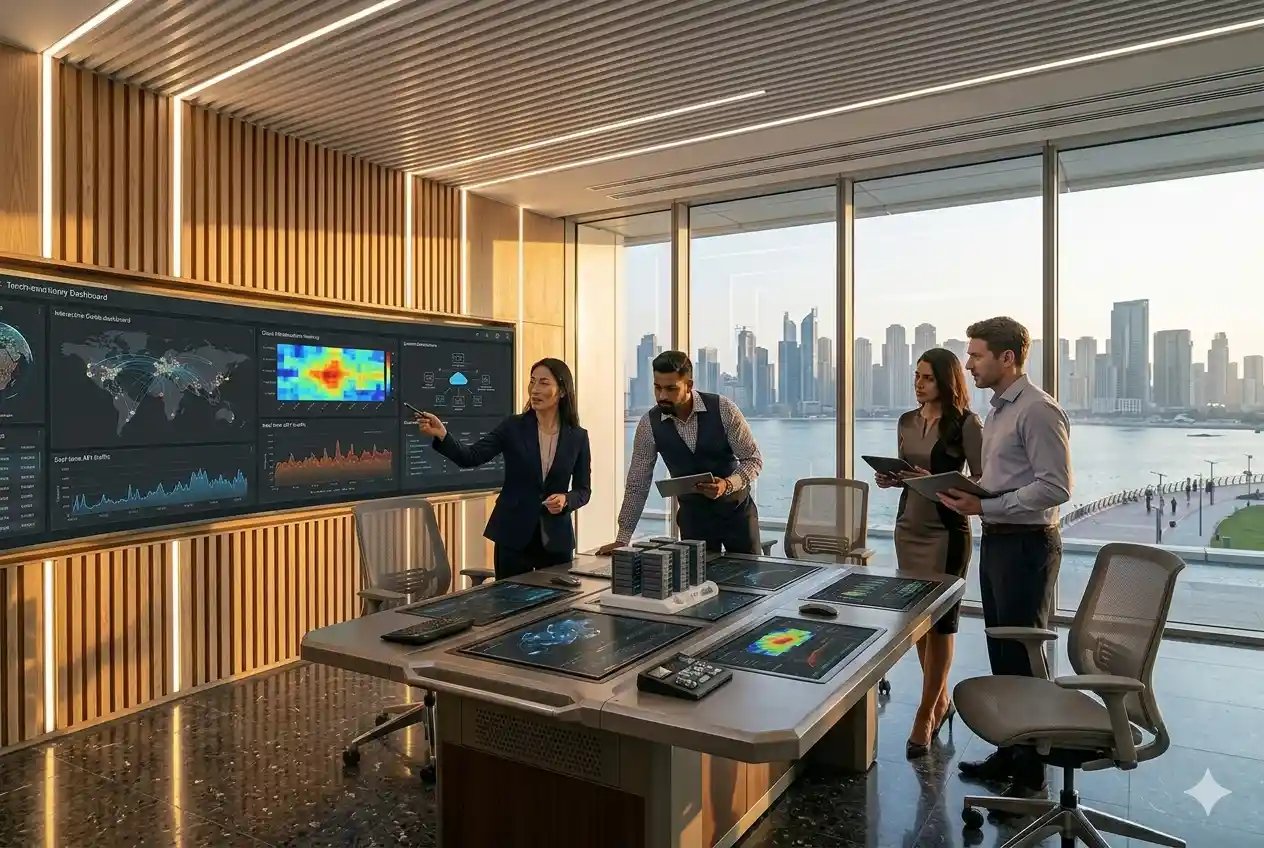 Technology professionals working with enterprise digital transformation solutions in the UAE