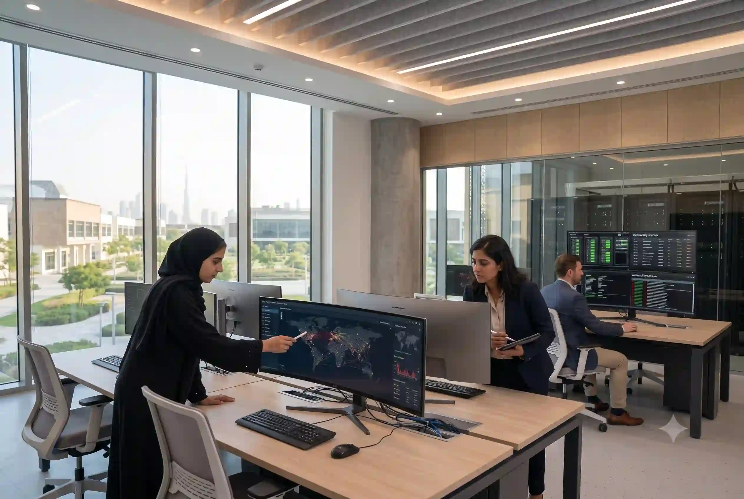 Cybersecurity professionals protecting educational institution digital systems and student data
