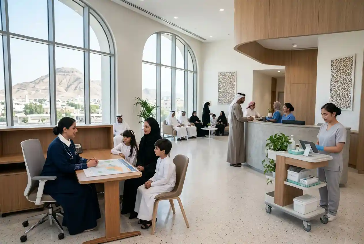 Modern community healthcare center providing patient services in Al Ain UAE