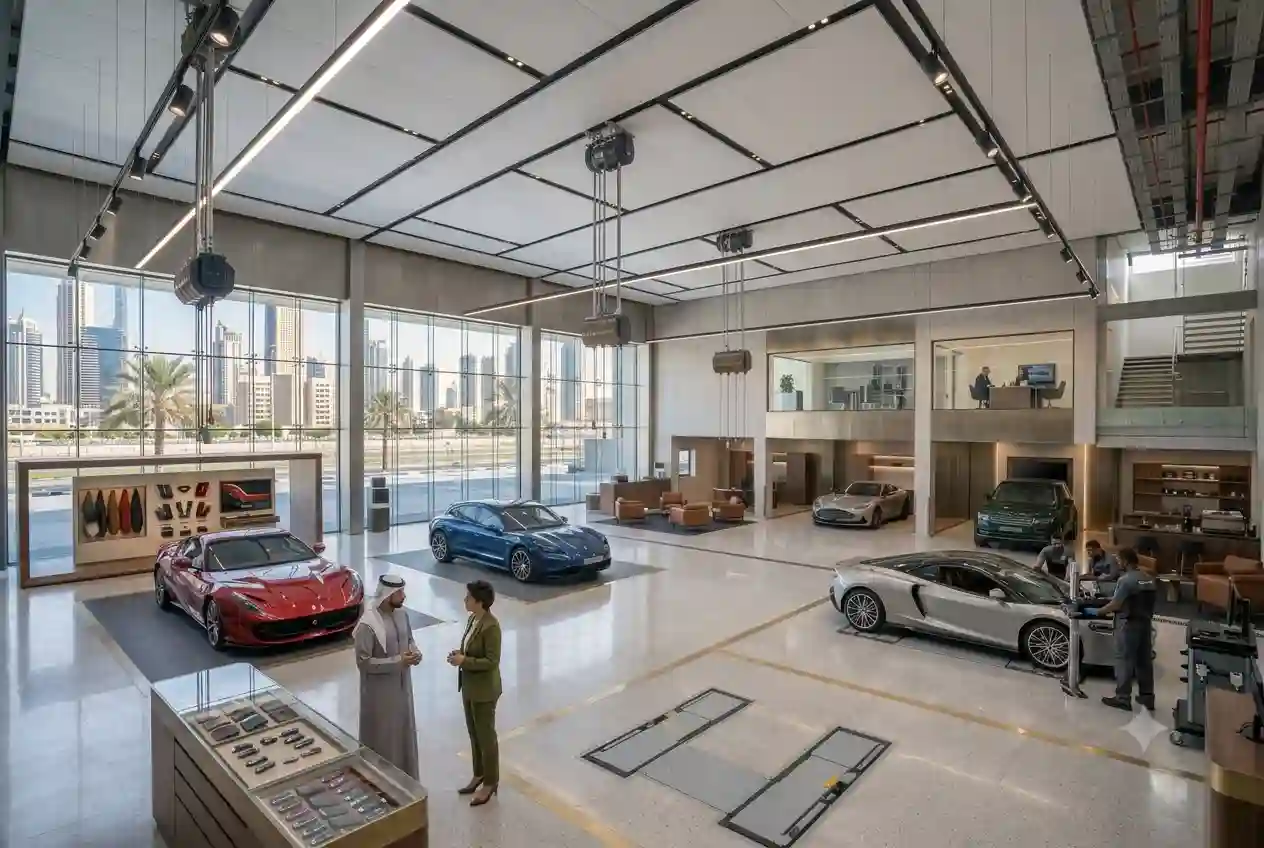 Modern automotive dealership and service center supporting vehicle owners in the UAE