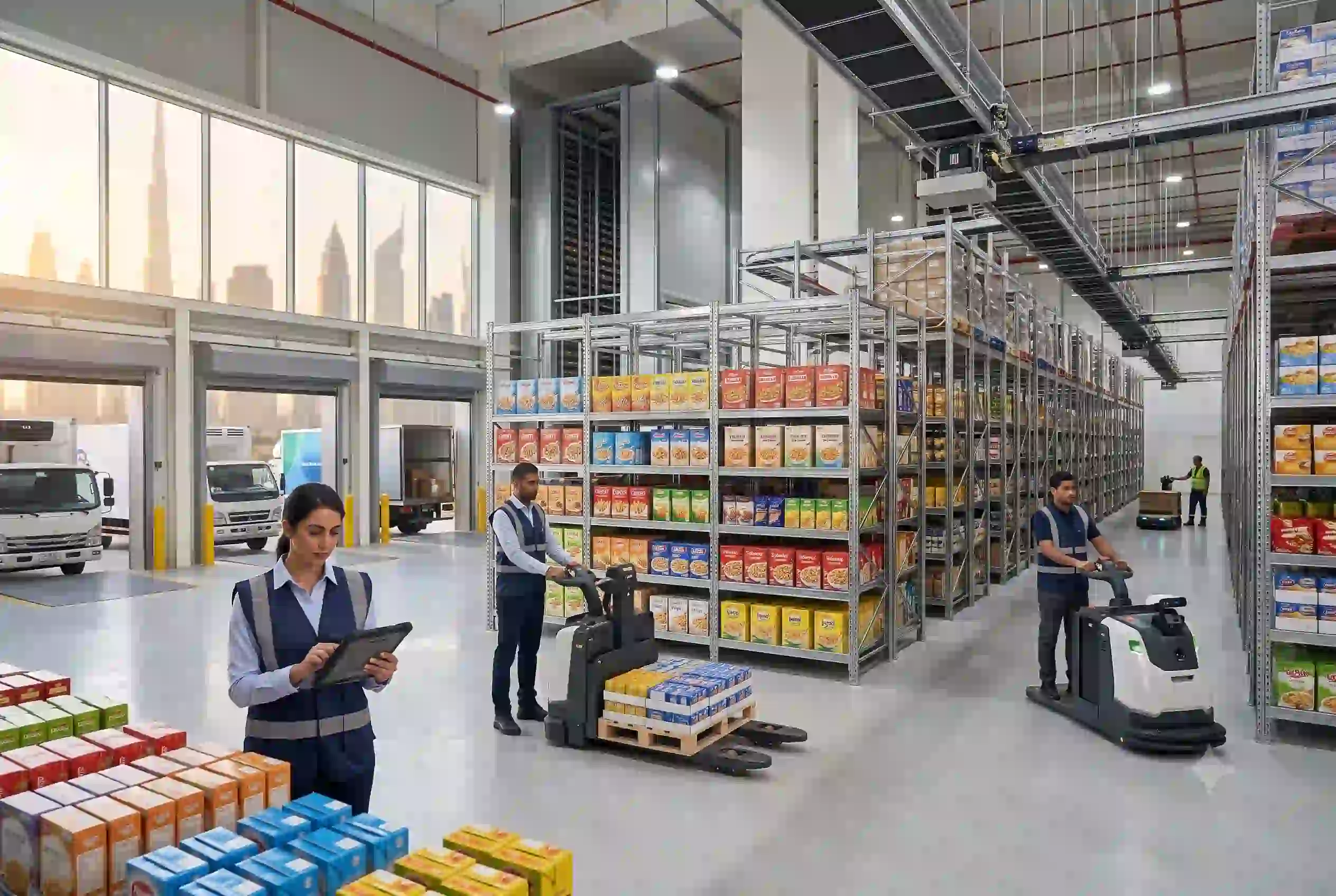 Modern food distribution and warehouse operations in Dubai