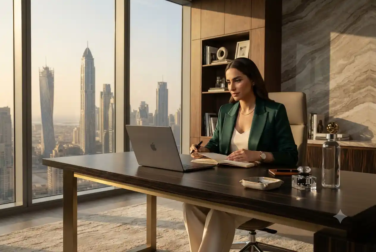 Successful entrepreneur in a premium business environment representing wealth, leadership, and modern success