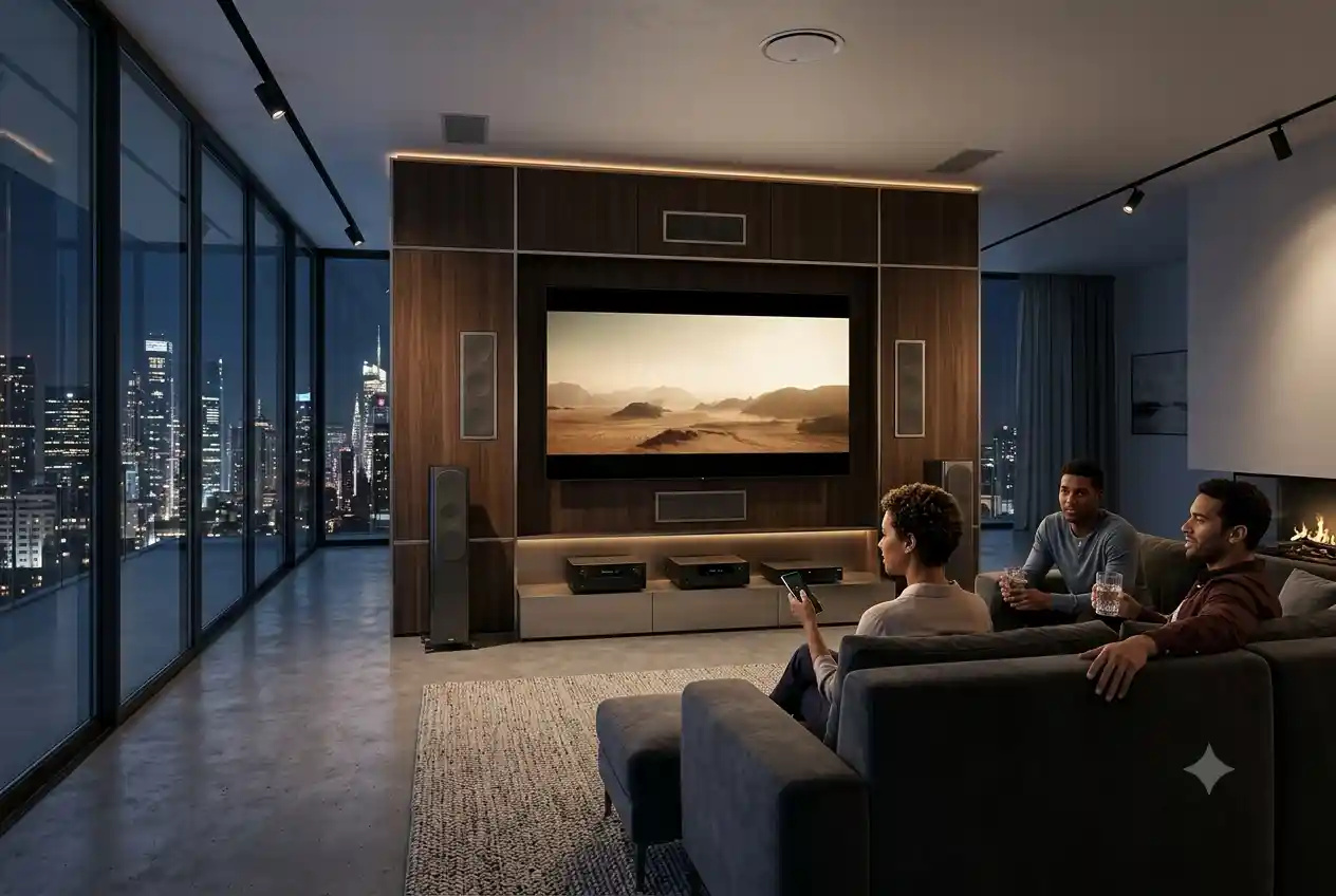 Bose Lifestyle 650 home theater system installed in a modern luxury living room