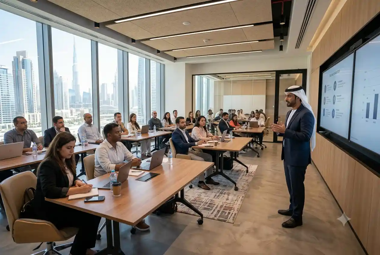 Students attending professional certification and career development training in the UAE