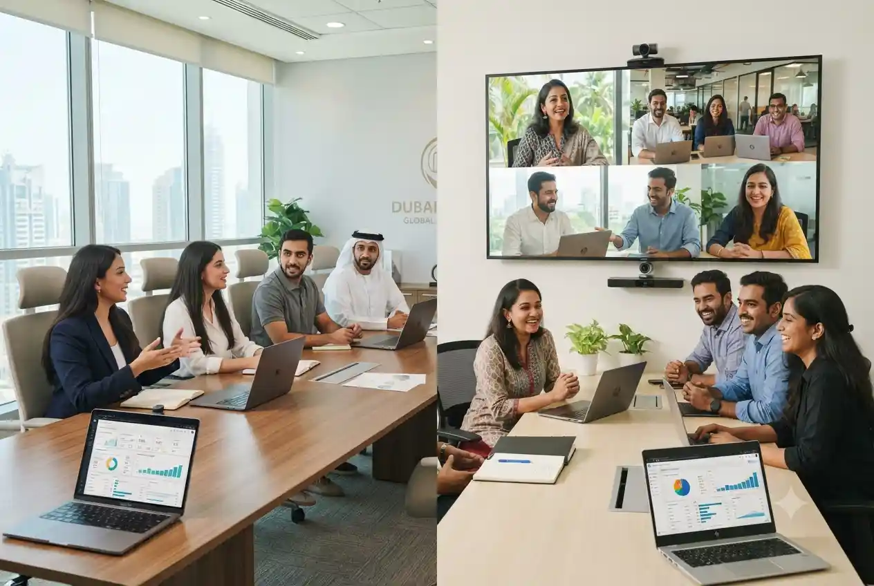 UAE team collaborating with Kochi digital marketing agency remotely