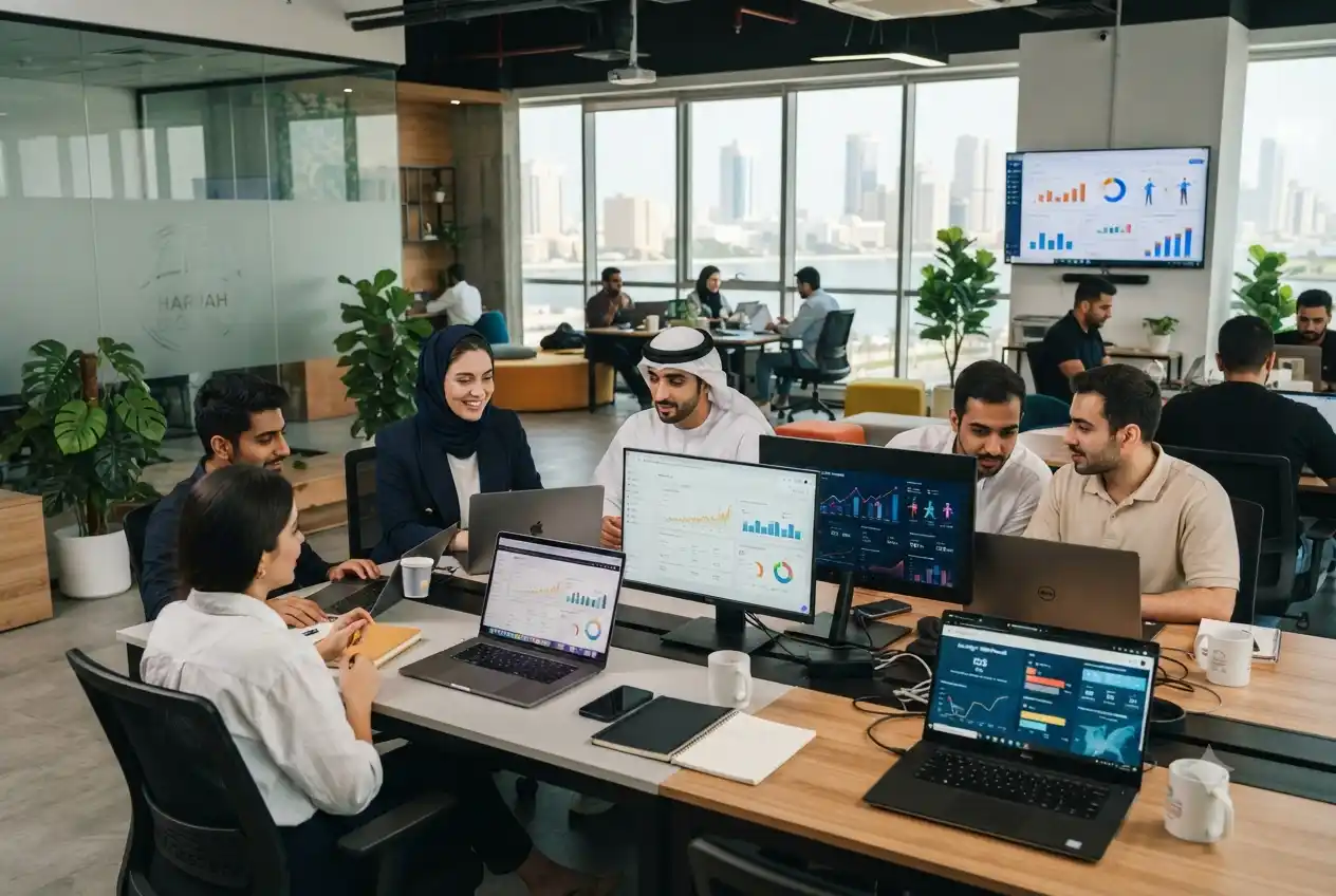 professionals working in digital marketing roles in Sharjah office