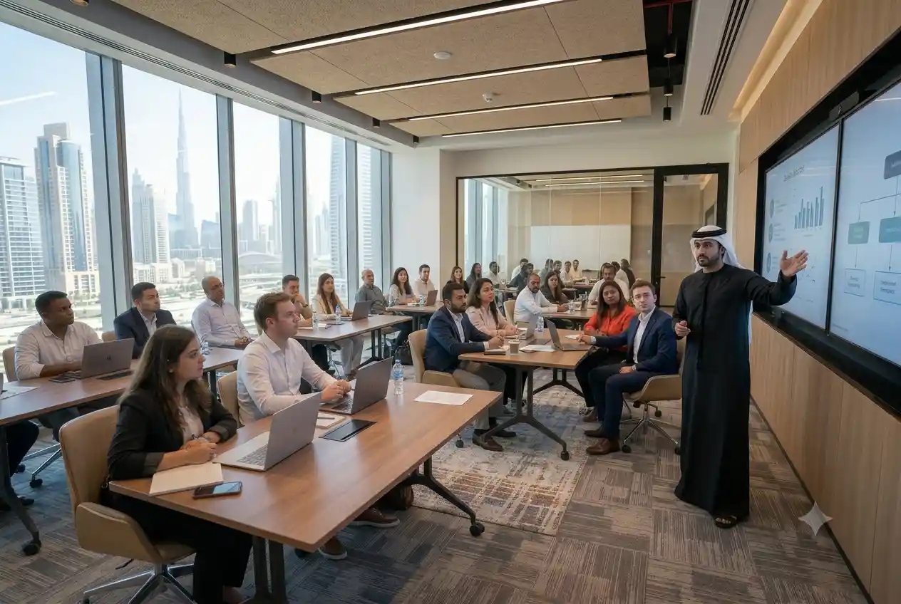 Professionals attending advanced career development and skills training in the UAE