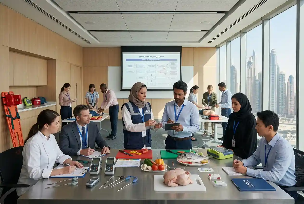 Food industry professionals attending HACCP training in Dubai