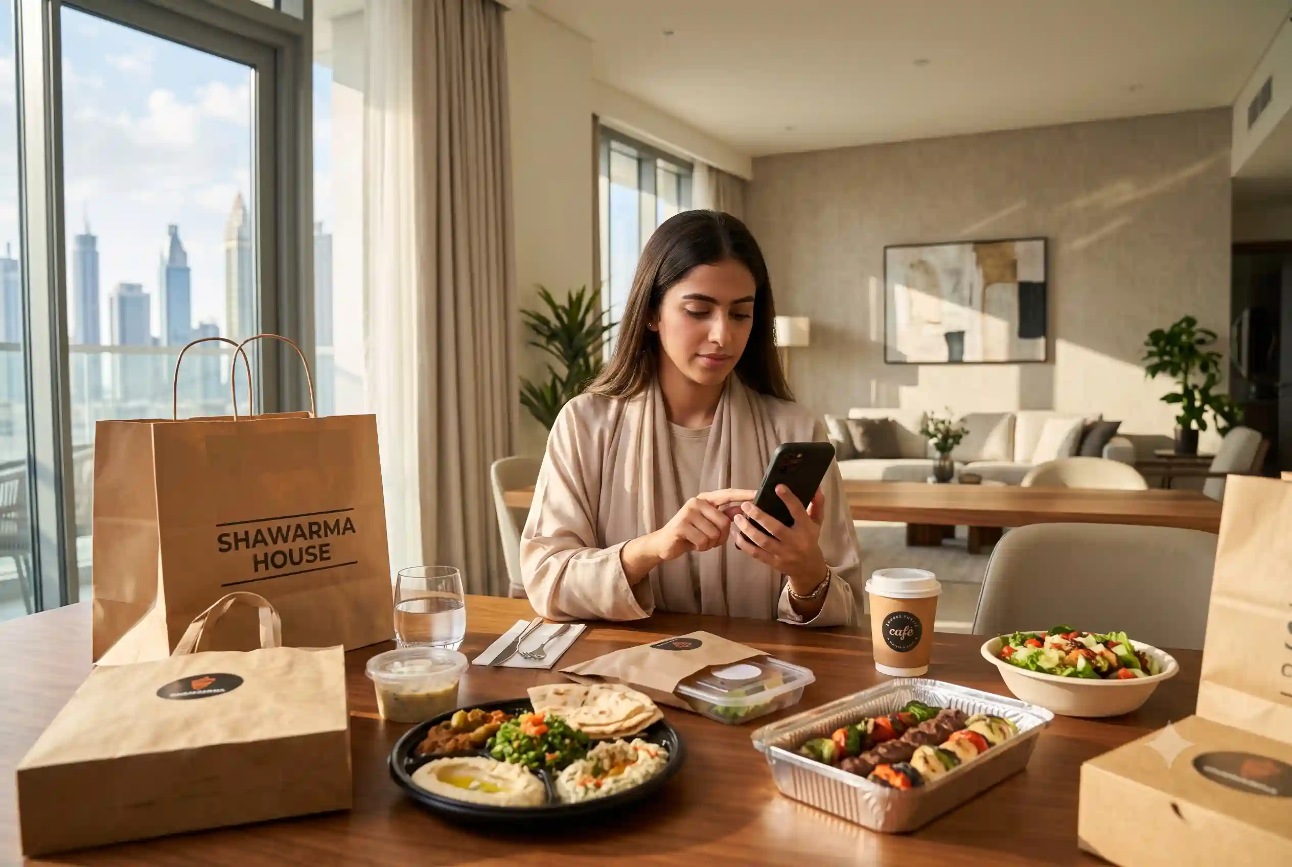 Customer using a Noon Food coupon code while ordering food online in the UAE