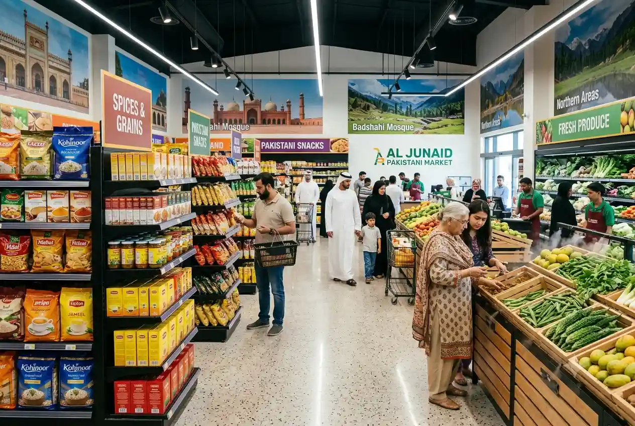 Customers shopping inside Pakistan Super Market in Al Ain UAE