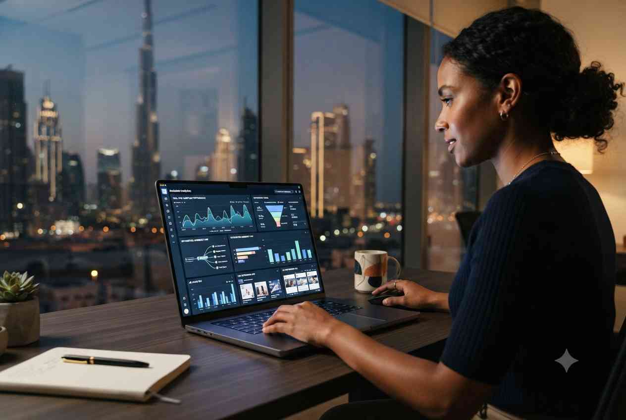 digital marketing pixel tracking analytics dashboard on laptop