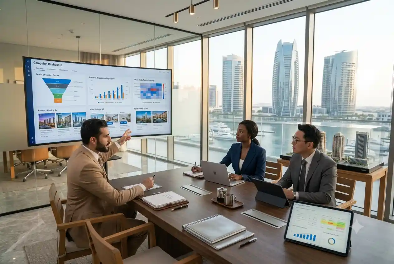 Real estate marketing professionals managing digital property campaigns in the UAE
