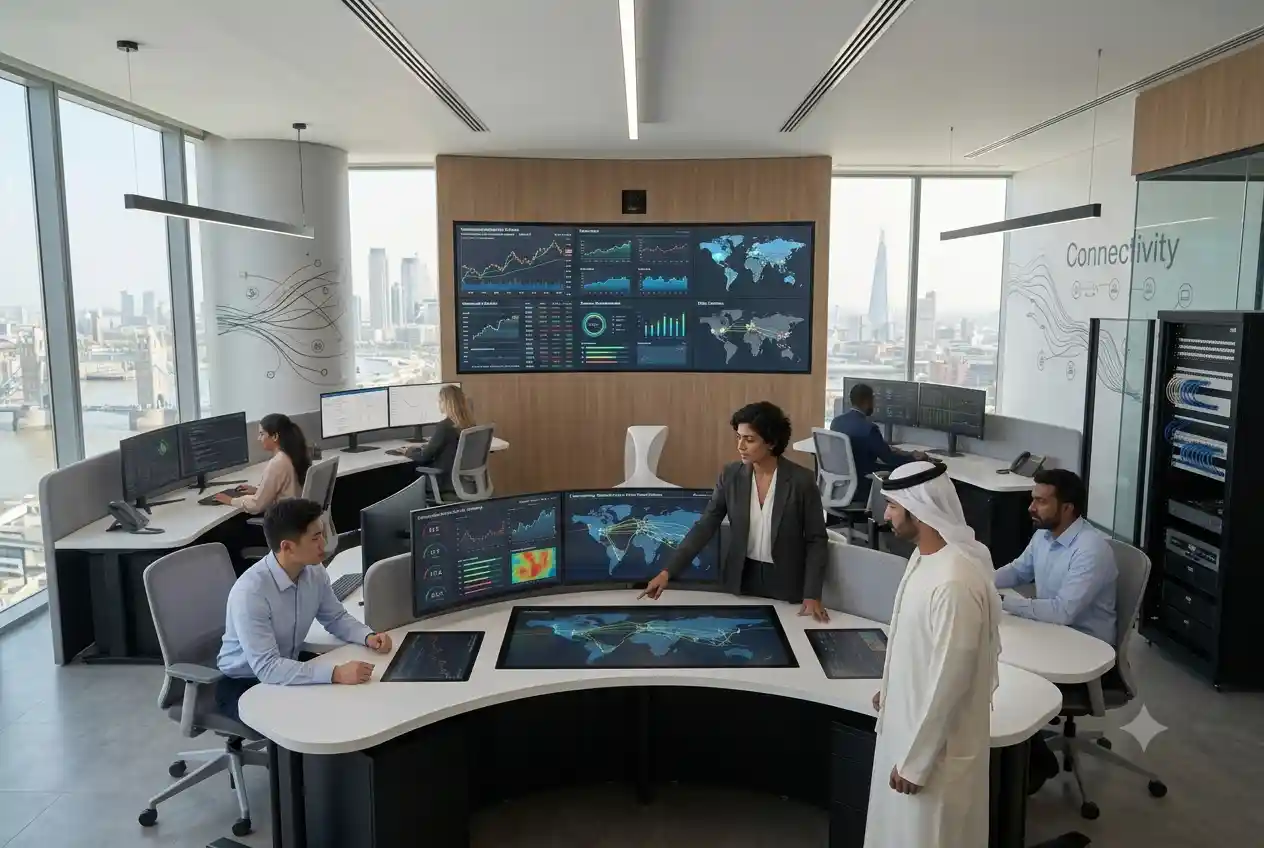 Financial analyst evaluating telecommunications and technology stock performance