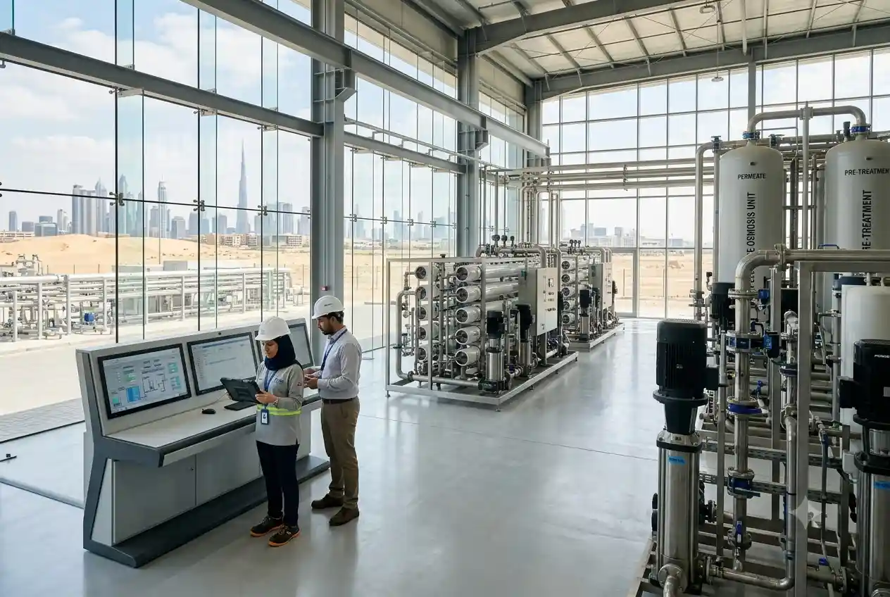 Advanced water treatment technology facility in the UAE supporting sustainable water management
