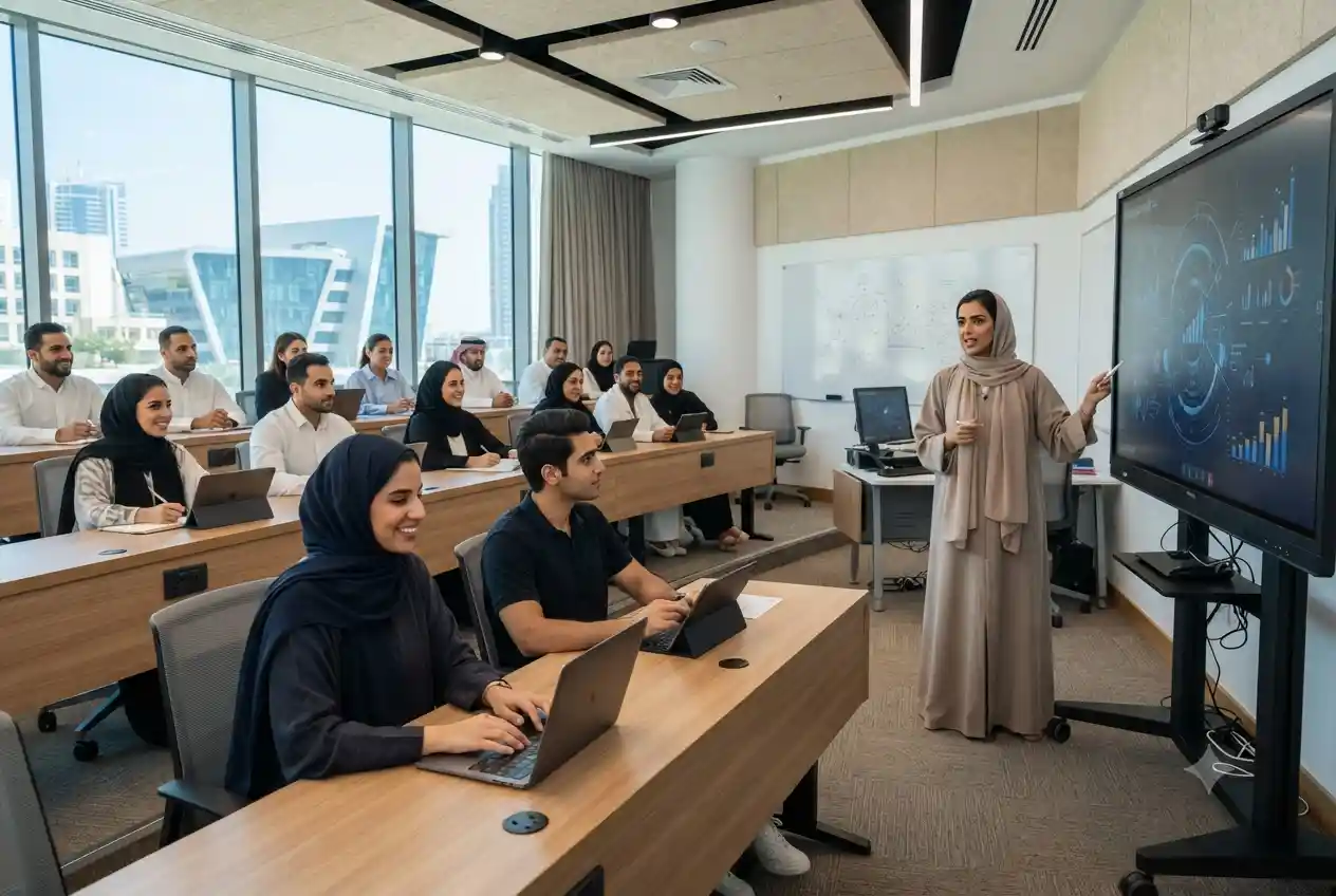 Students attending a professional education program at BACT Education