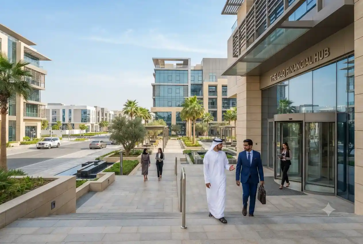 Modern commercial buildings for business setup in Umm Al Quwain