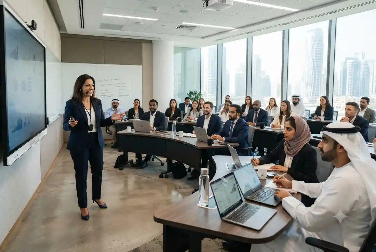 Professionals attending an MMI education and training session in the UAE