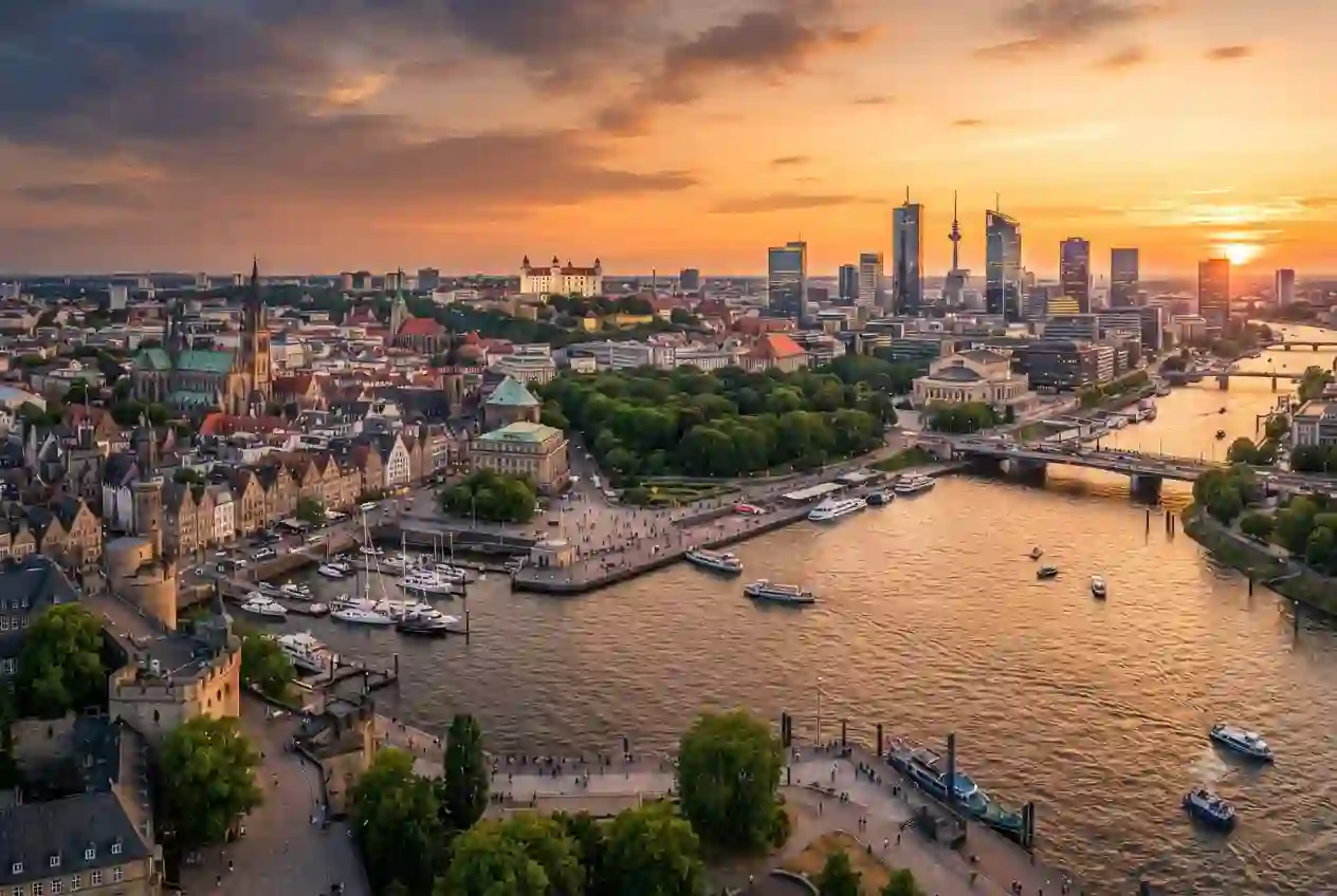 Stunning panoramic view of one of the world's most beautiful cities at sunset